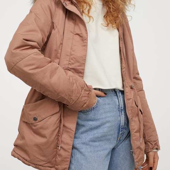 H&M Jackets & Blazers - H&M Divided Pile Lined Hooded Parka Pink 4